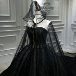 black bridal gown