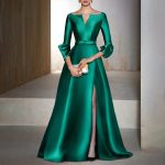 formal elegant emerald green dress