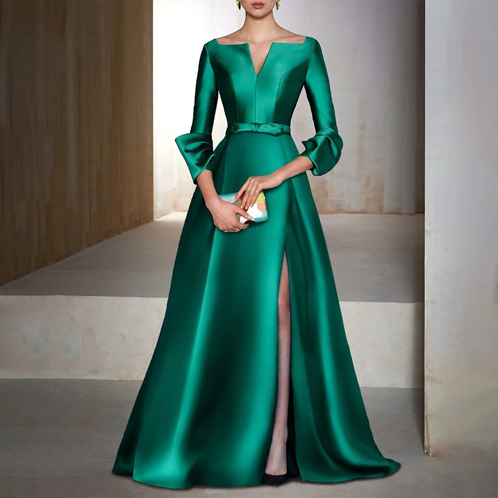 formal elegant emerald green dress