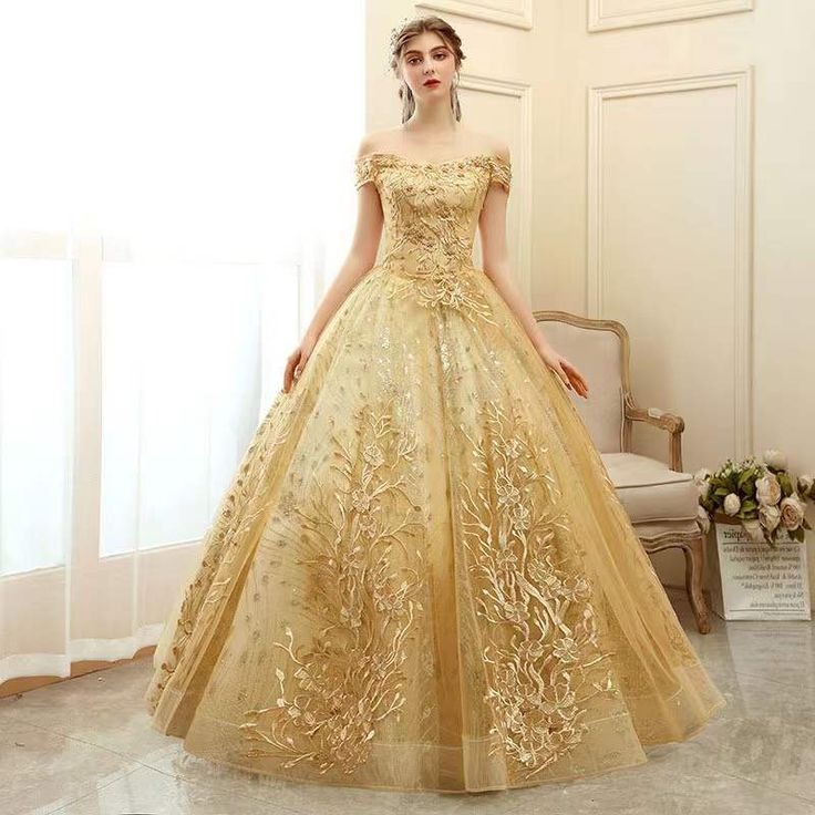 gold ball gown dress
