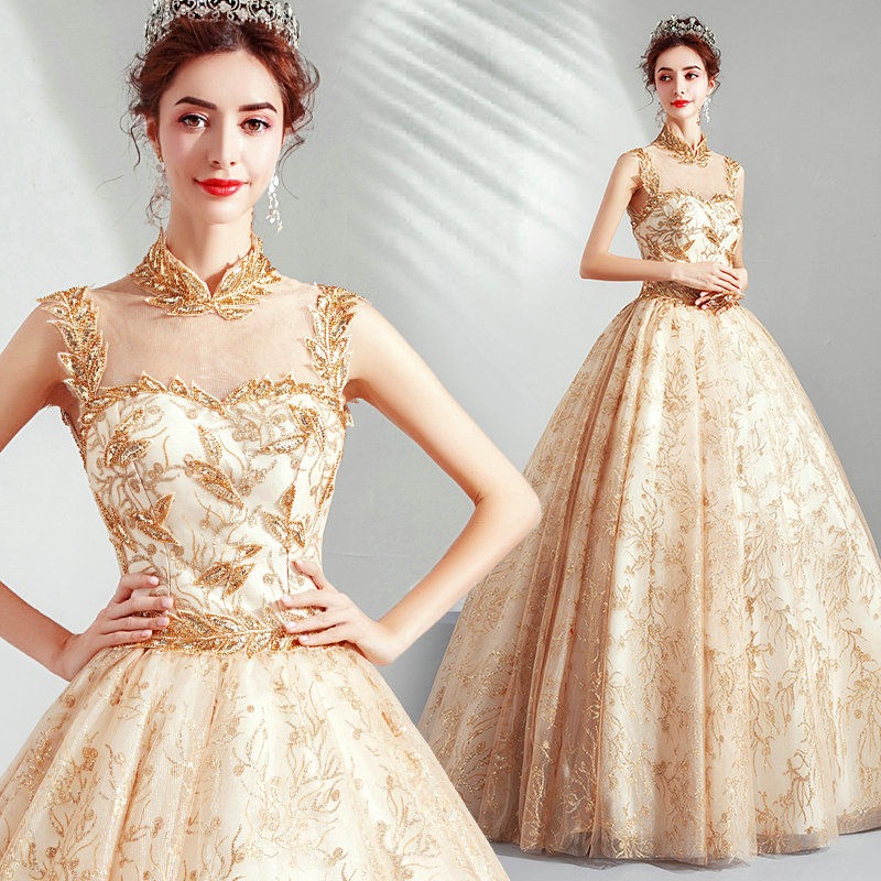 gold ball gown dress