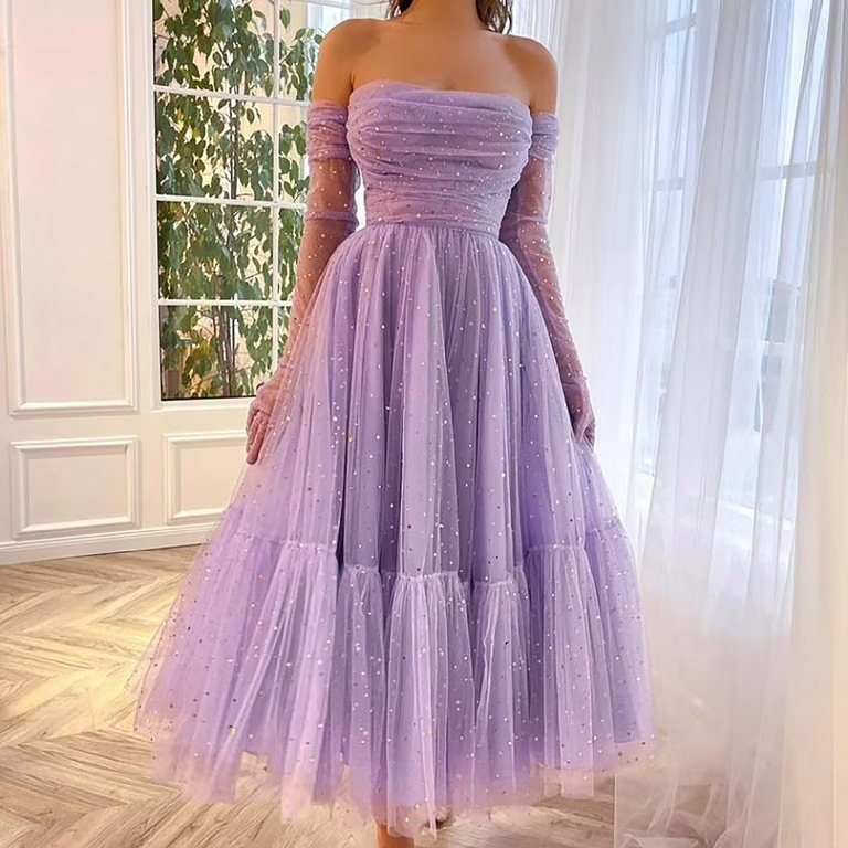 purple formal dress short