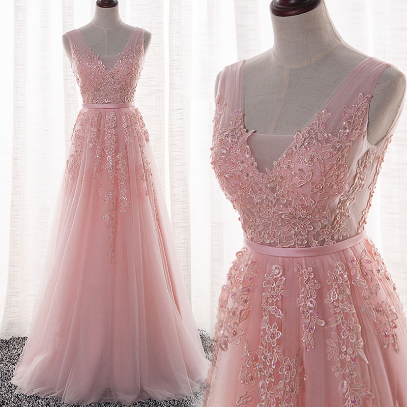 light pink evening gown