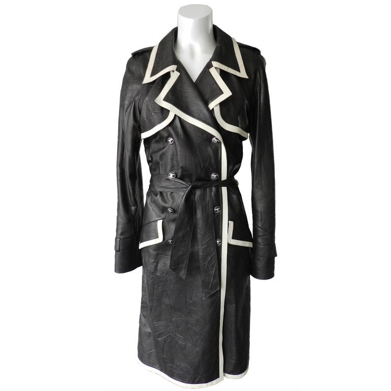 black and white trench coat