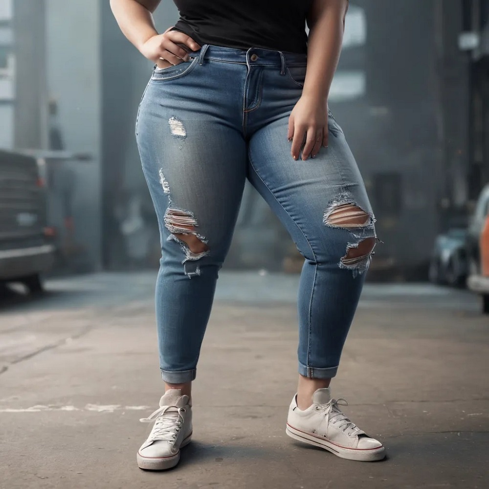 plus size ripped jeans