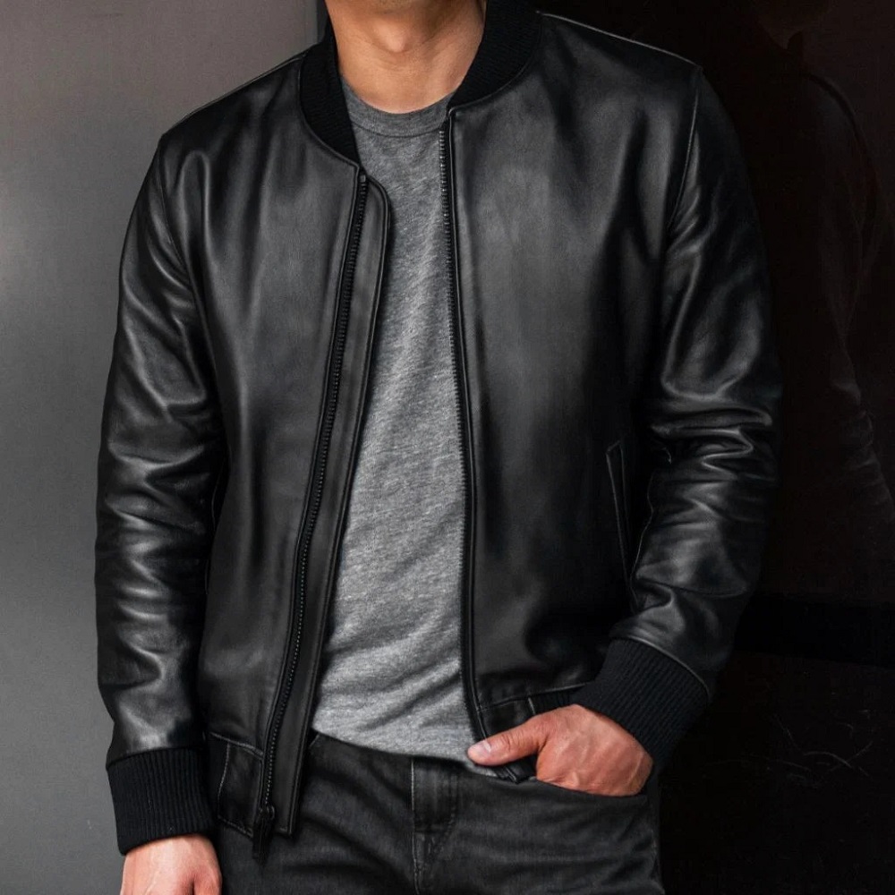 black leather jacket mens