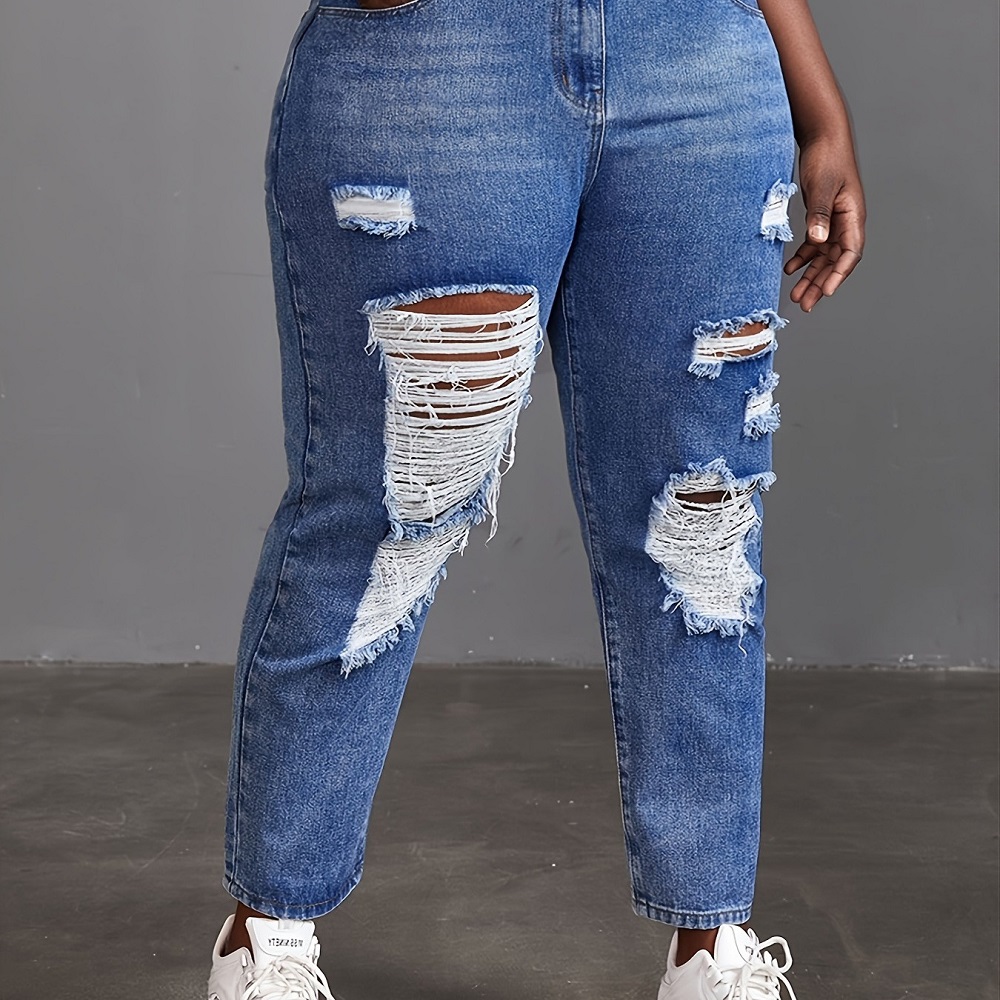 plus size ripped jeans