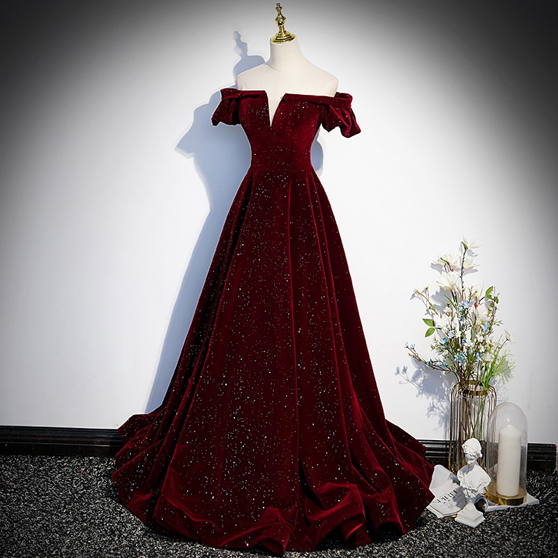 wine red formal dress