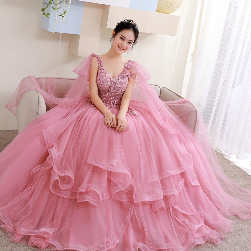 light pink evening gown