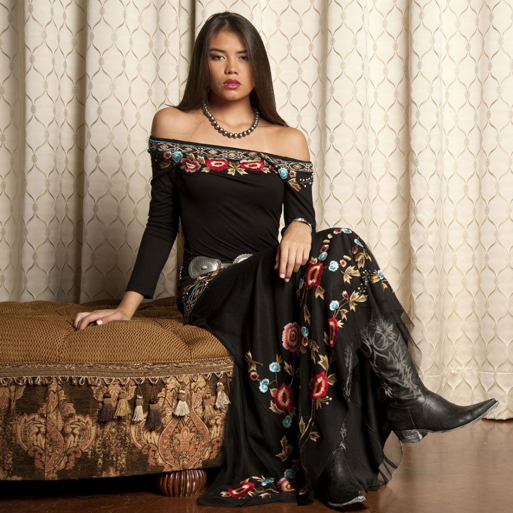 country formal dress with boots