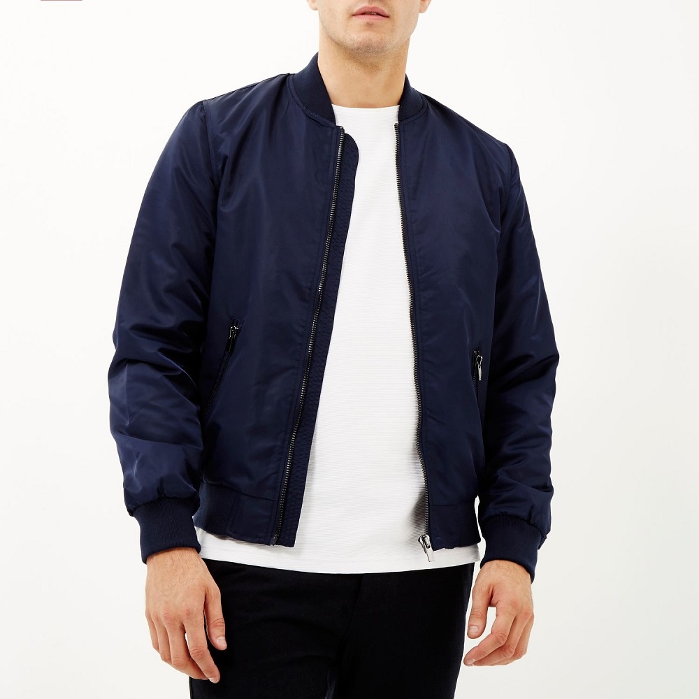 navy bomber jacket