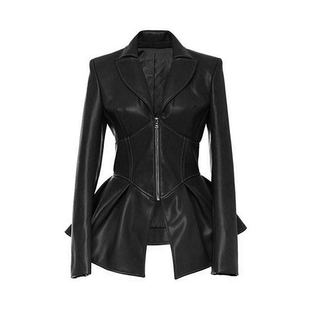 black leather coat women