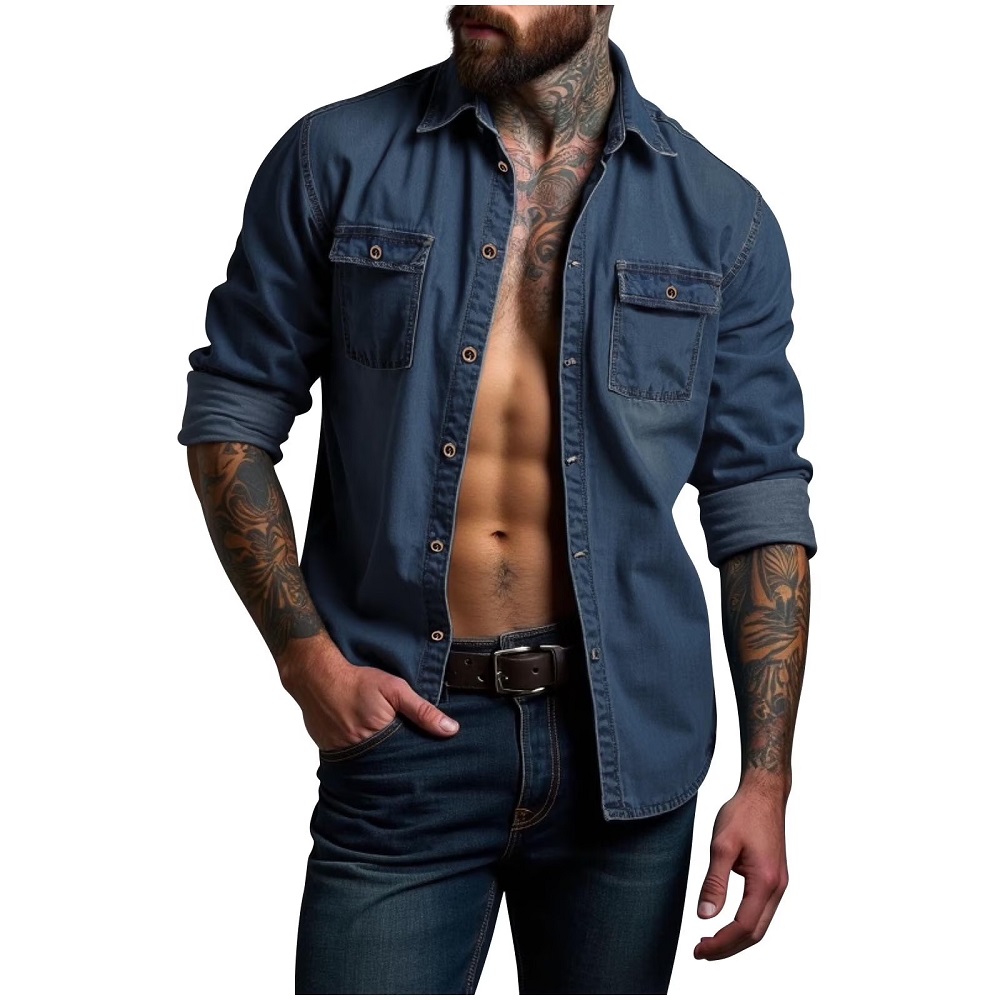 mens denim shirts