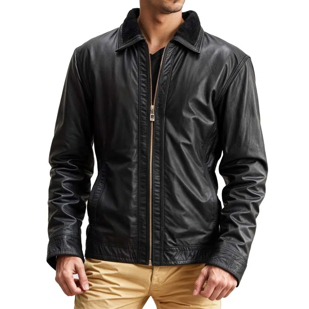 black leather jacket mens