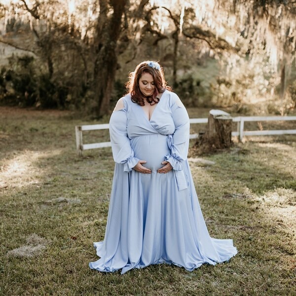 plus size maternity gown