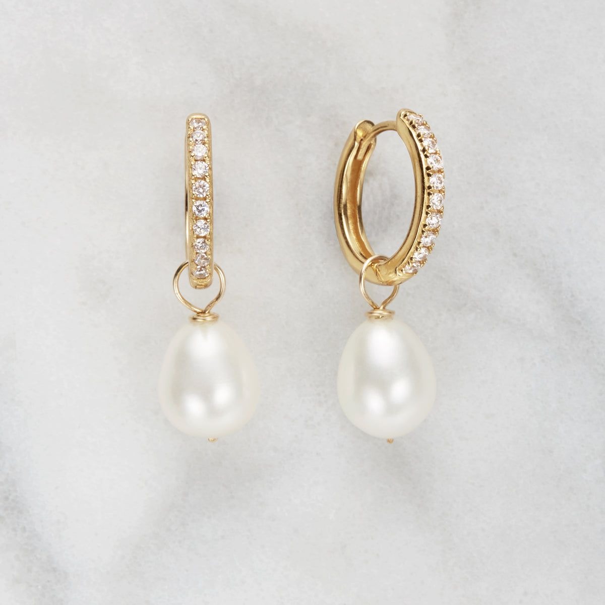 gold pearl earrings