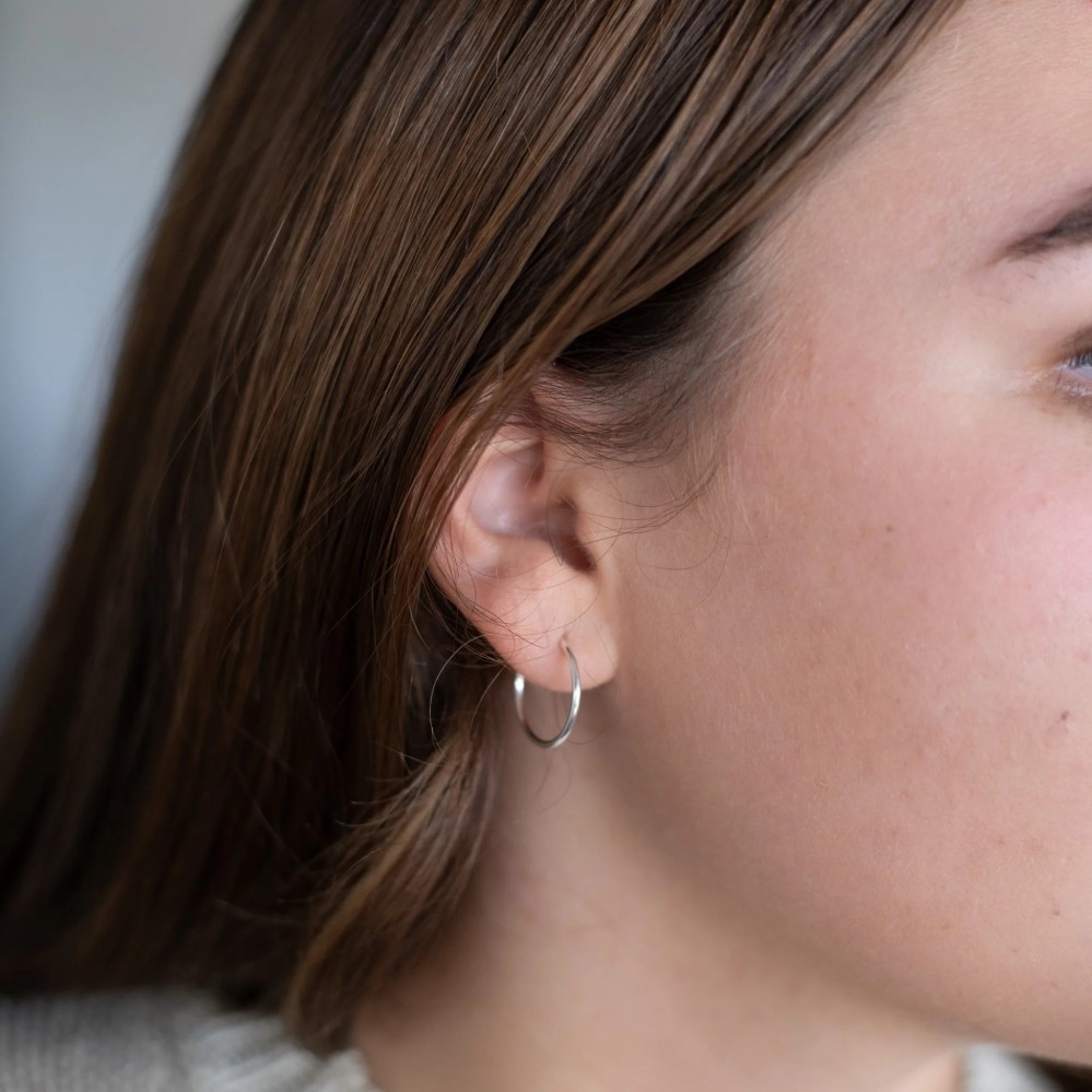 silver hoop earrings for women