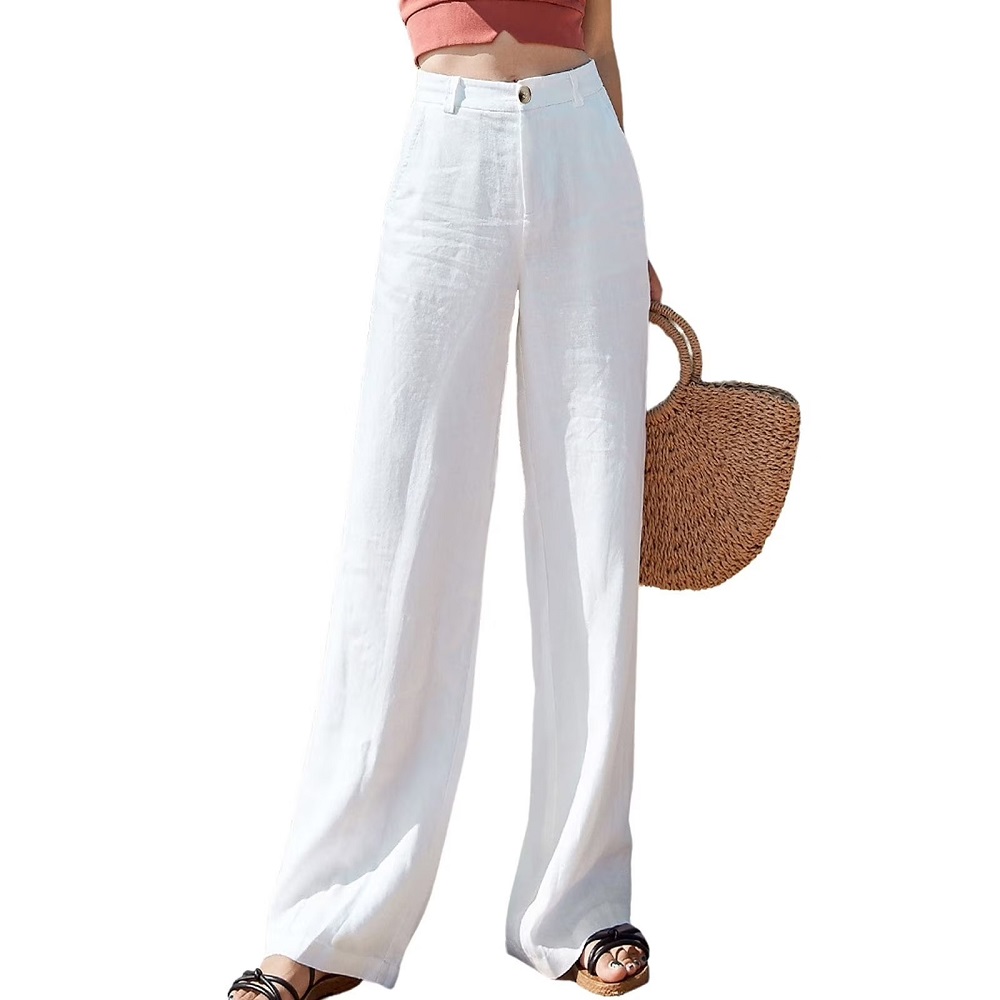white linen pants