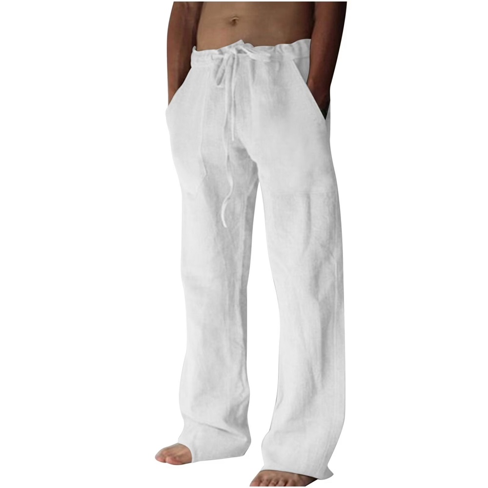 white linen pants