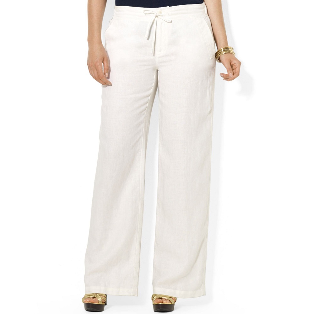 white linen pants