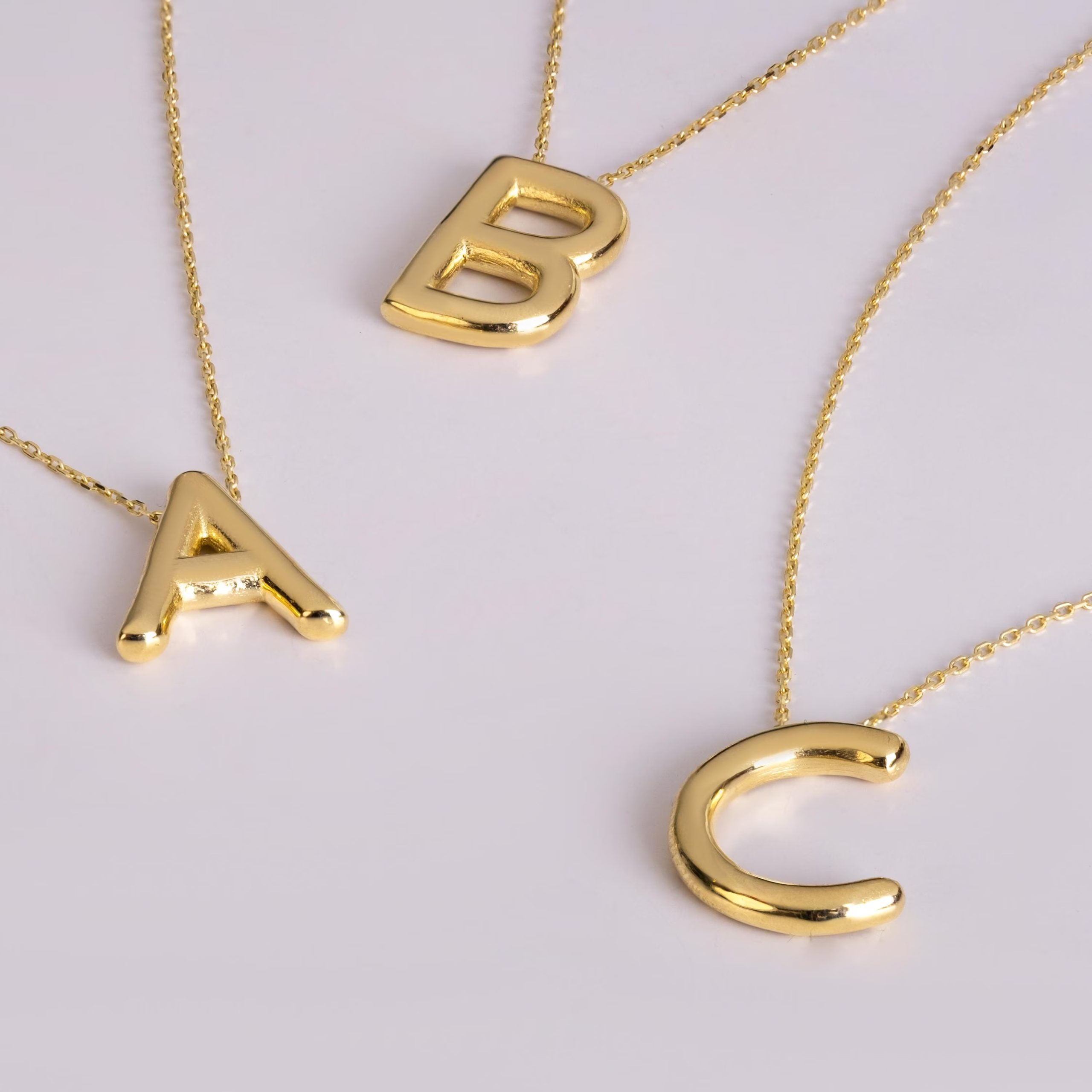 gold initial pendant