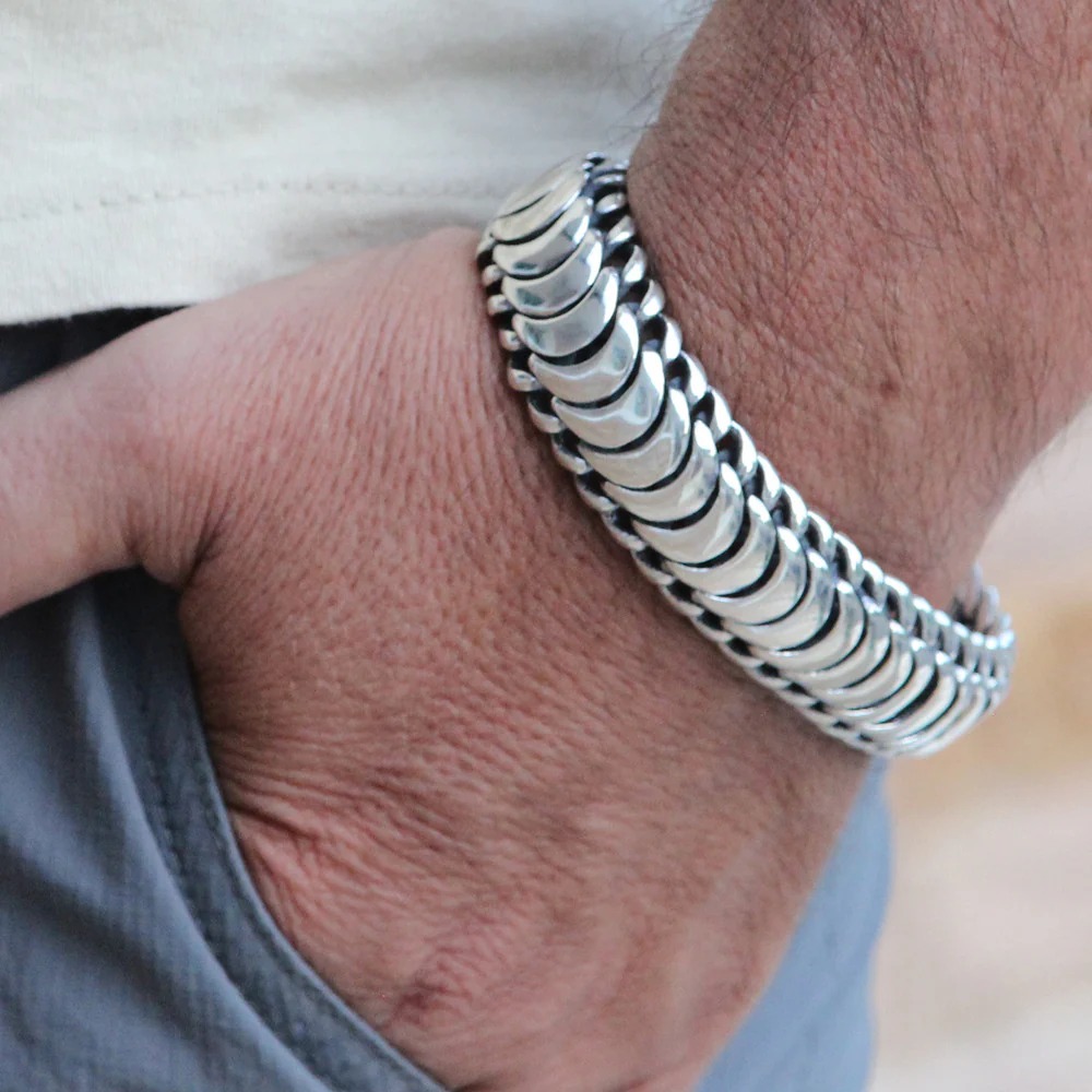 silver bracelets men